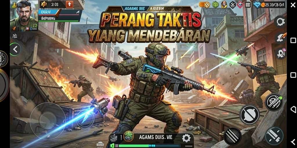 Tampilan gameplay intens dalam AGAM66 dengan aksi tembak-menembak seru.