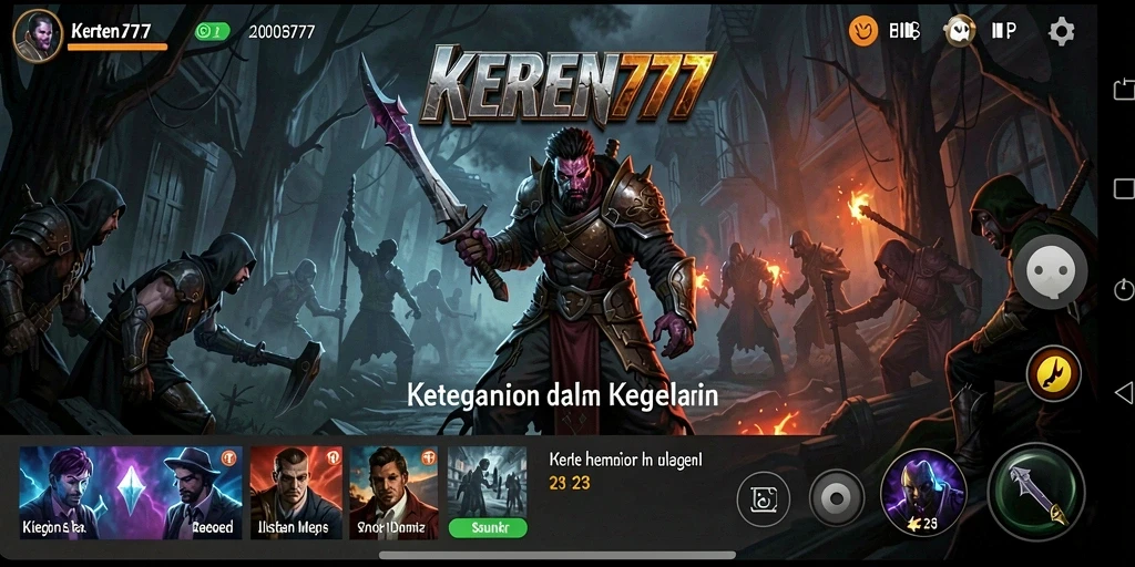 Screenshot utama KEREN777 menampilkan suasana menakutkan dari gameplay horor.